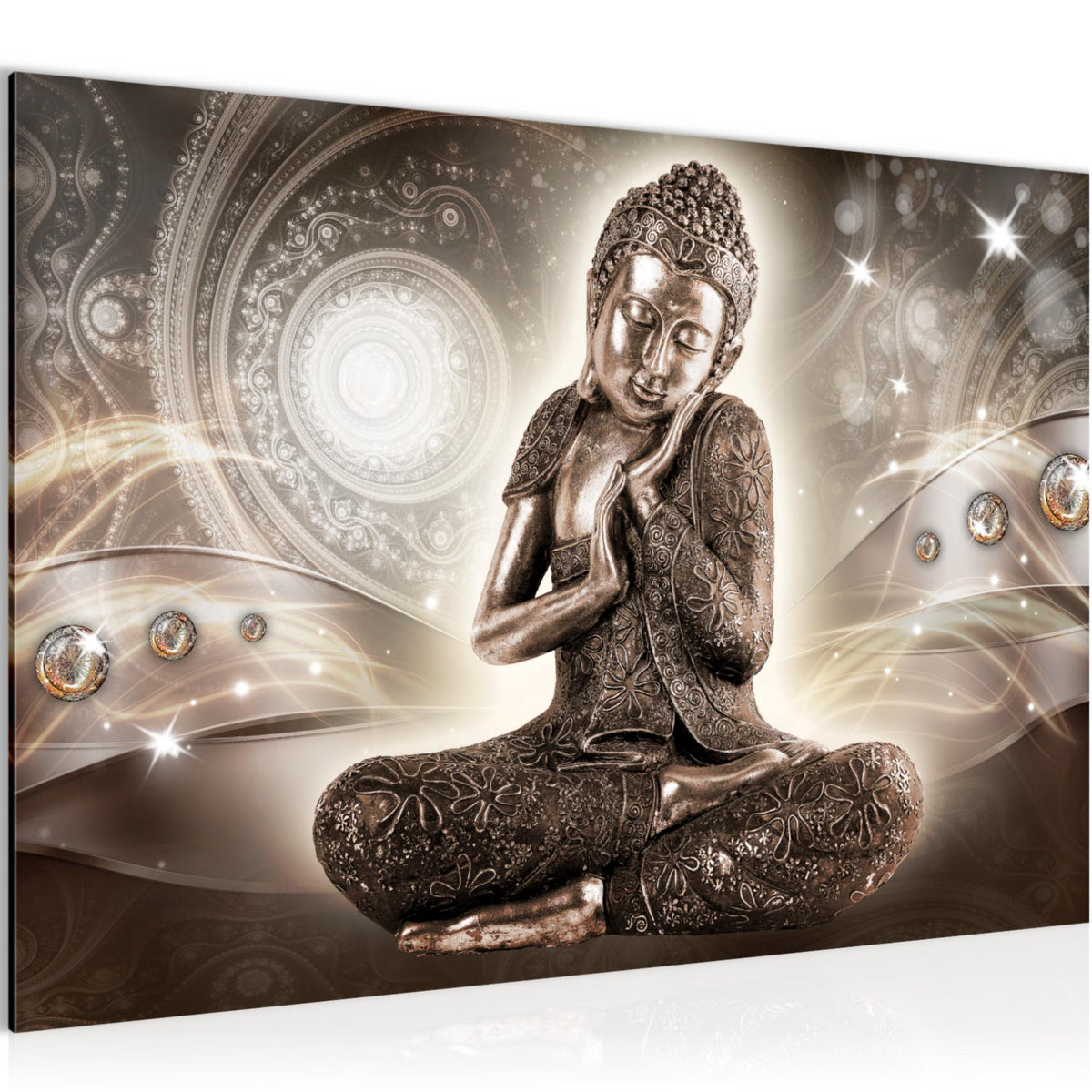 Runa Art Wandbild 5-teilig Türkis Buddha - Abstrakt Leinwandbild Für Wohnzimmer & Büro